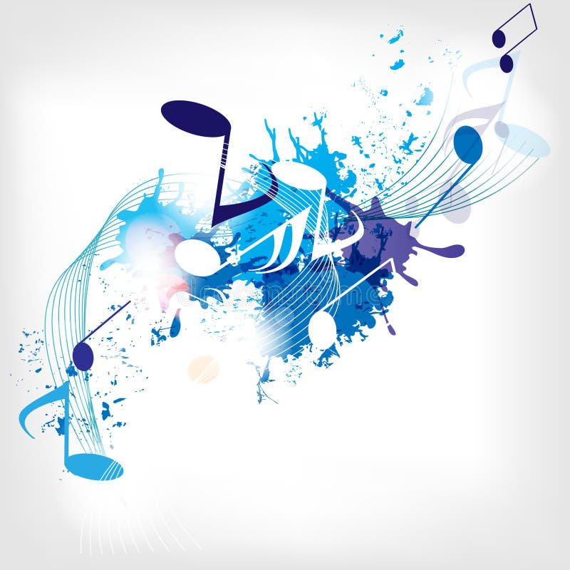 Abstract musical background with notes stock illustration