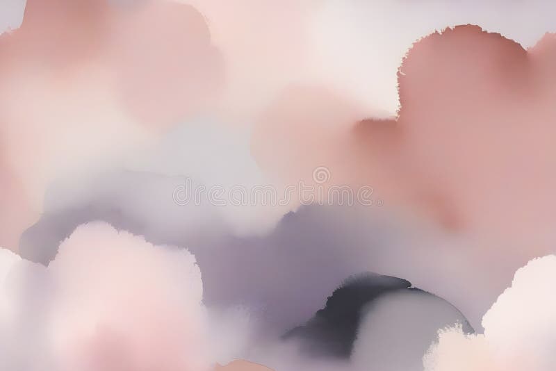 Abstract muted pastel cloud painting background, watercolor clouds stock illustration
