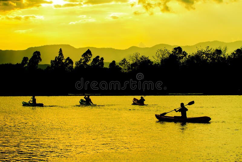 Abstract nature, Kayaks and sunste