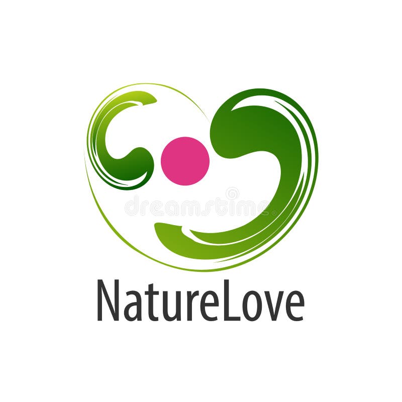 Abstract nature love logo concept design. Symbol graphic template element