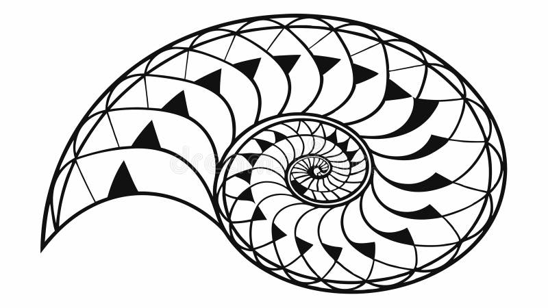 Abstract Nautilus Shell Geometric Spiral Vector, vector design Generative AI vector illustration