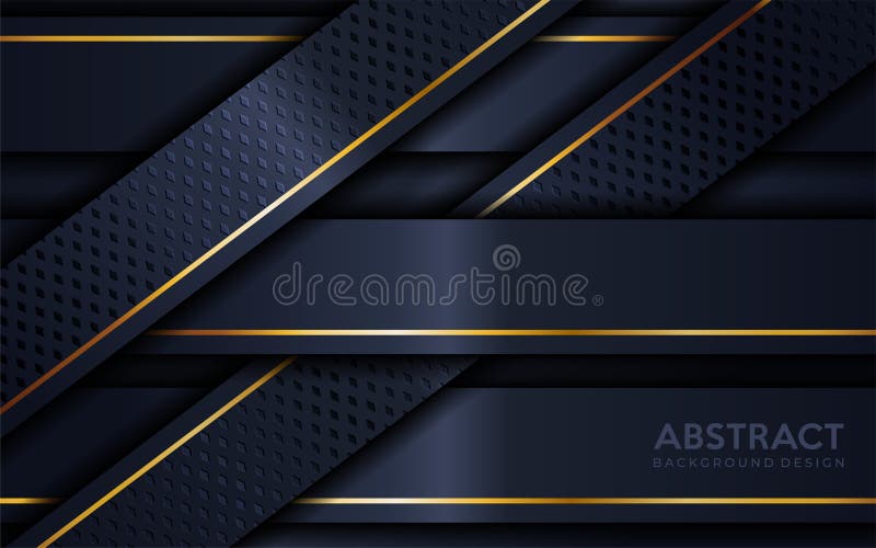 Abstract Navy and Gold Lines Overlap Layer Textured Background Design