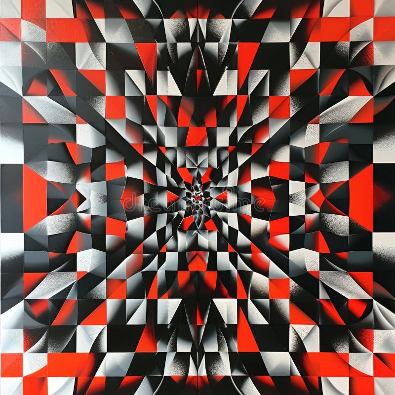 Abstract Neo Dadaist Patterns of Op Art Design, Conceptual Optical Illusion Images, Neo Dadaism