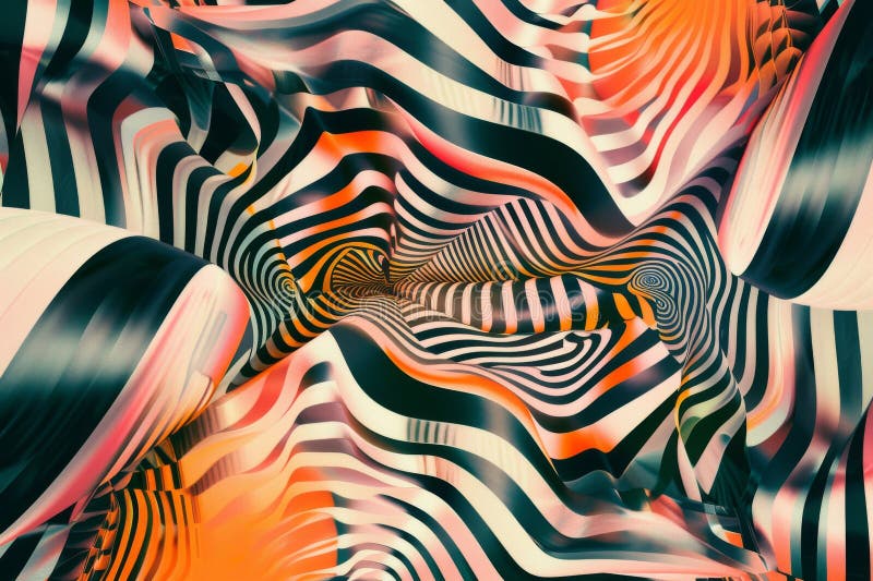 Abstract Neo Dadaist Patterns of Op Art Design, Conceptual Optical Illusion Images, Neo Dadaism