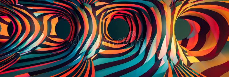 Abstract Neo Dadaist Patterns of Op Art Design, Conceptual Optical Illusion Images, Neo Dadaism