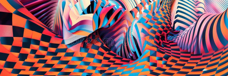 Abstract Neo Dadaist Patterns of Op Art Design, Conceptual Optical Illusion Images, Neo Dadaism