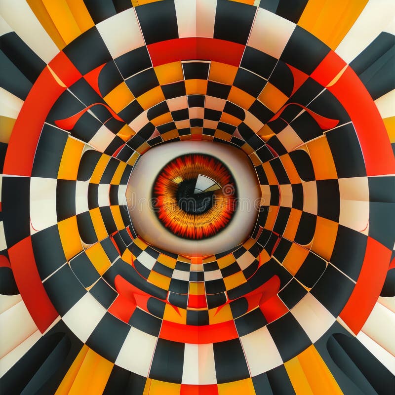 Abstract Neo Dadaist Patterns of Op Art Design, Conceptual Optical Illusion Images, Neo Dadaism