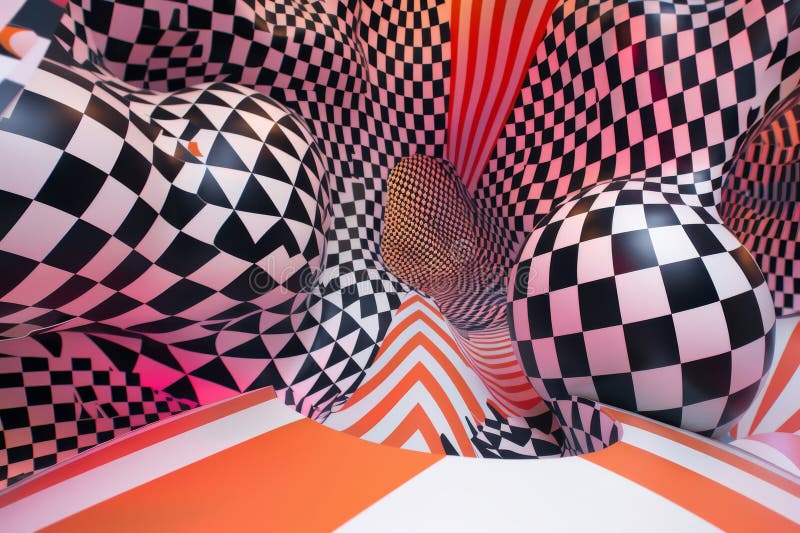 Abstract Neo Dadaist Patterns of Op Art Design, Conceptual Optical Illusion Images, Neo Dadaism