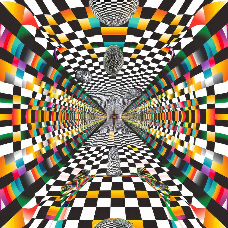 Abstract Neo Dadaist Patterns of Op Art Design, Conceptual Optical Illusion Images, Neo Dadaism