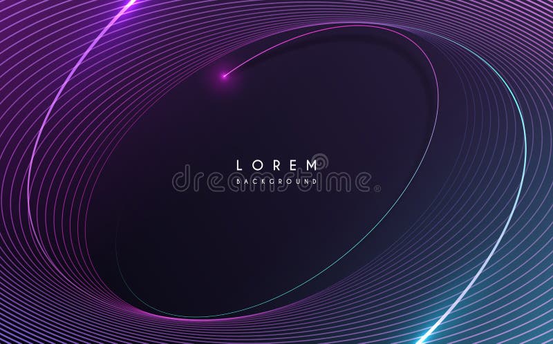 Abstract neon color circle lines background vector illustration