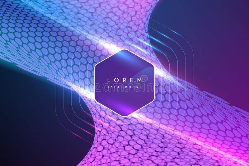 Abstract neon color hexagonal background royalty free illustration