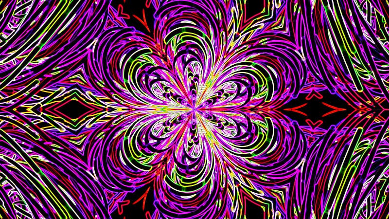 Abstract Neon Flower Background. 3d Rendering Digital Stock ...