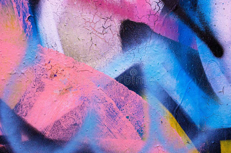 Abstract Neon Graffiti Textura cu Iridescent Albastru Roz Negru pentru Urban 90s Vibe royalty free stock images