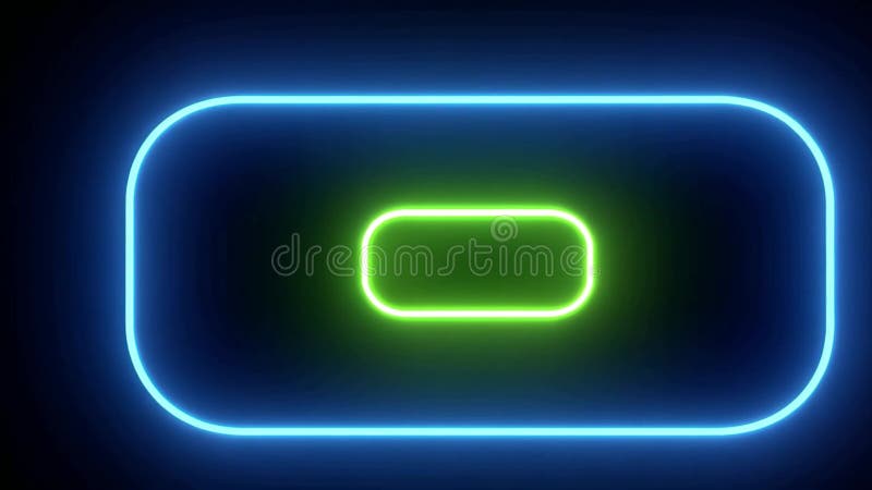 Abstract Neon Light Design: Blue and Green Glowing Shapes royalty free illustration
