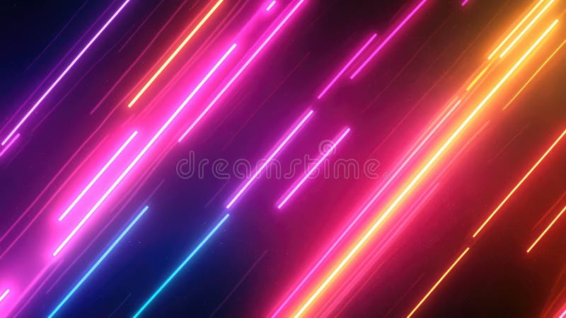 Abstract neon light stripes speed glowing background stock illustration