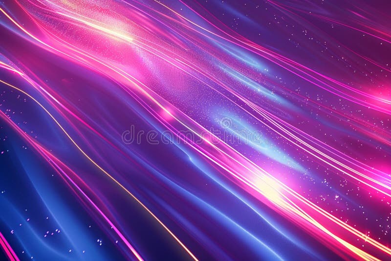 Abstract neon lines create dynamic futuristic backdrop in pink blue Generative AI