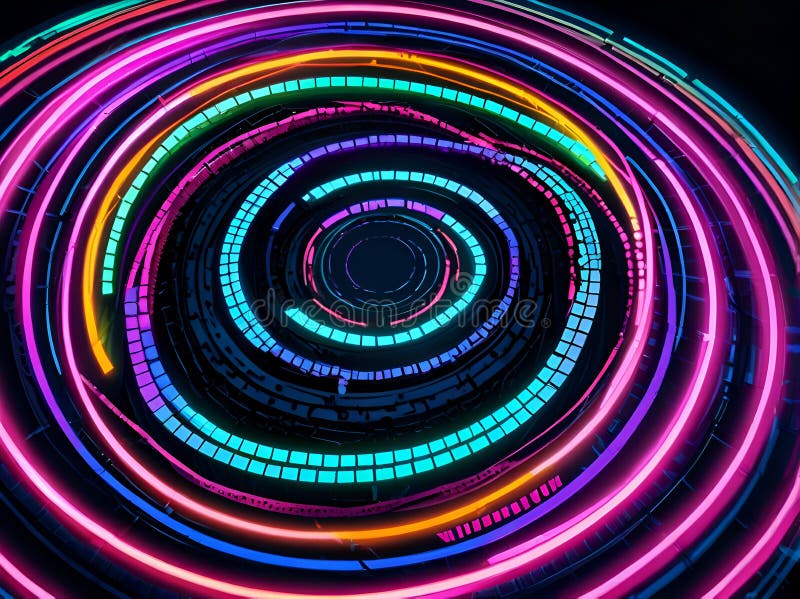 Abstract neon mosaic circle beauty pattern royalty free illustration