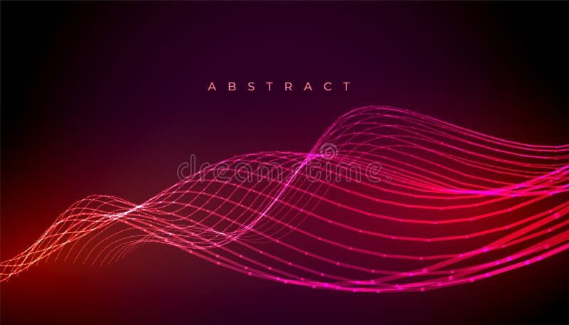 Abstract neon stylish wave lines background design stock illustration
