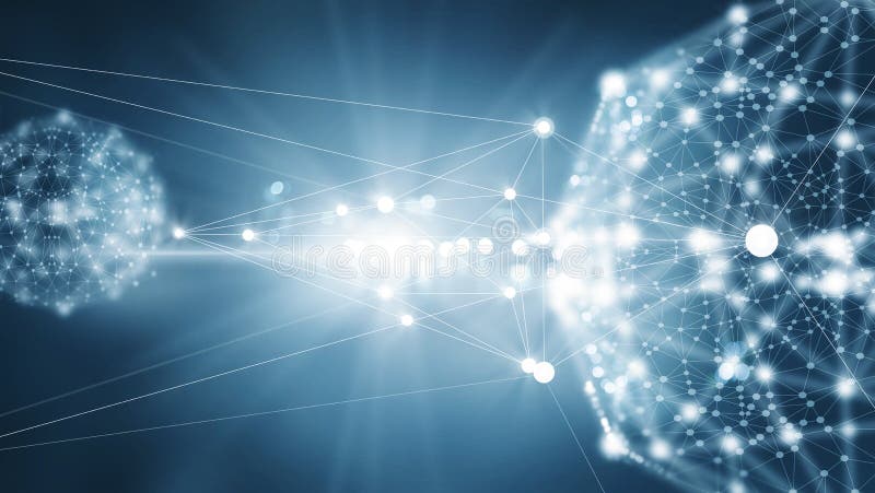Abstract network connection on dark background royalty free stock images