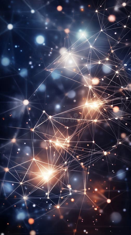 Abstract network of glowing lines and points royalty free illustration