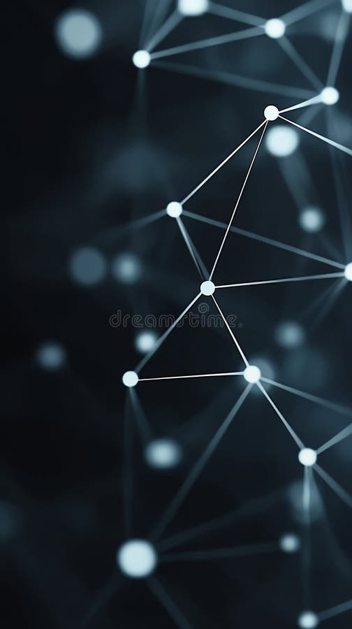 Abstract network of glowing white dots stock illustration