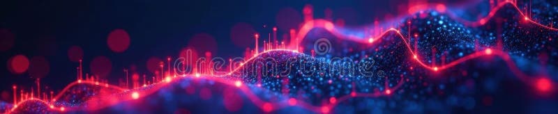 Abstract network graph showing website metrics, growth, metrics stock illustration