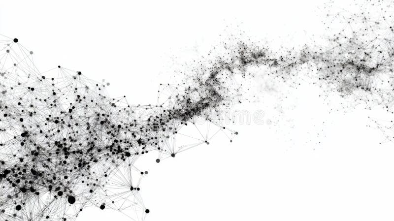 Abstract Network Visualization of Data Connections stock image