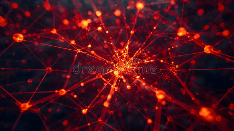 Abstract Neural Network Background (Brain Signals) royalty free illustration