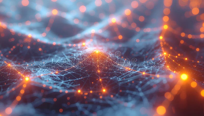 Abstract Neural Network Background (Brain Signals) vector illustration