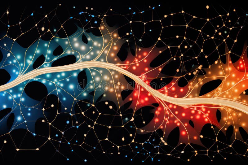 Abstract neural network maze pattern. Generative AI vector illustration