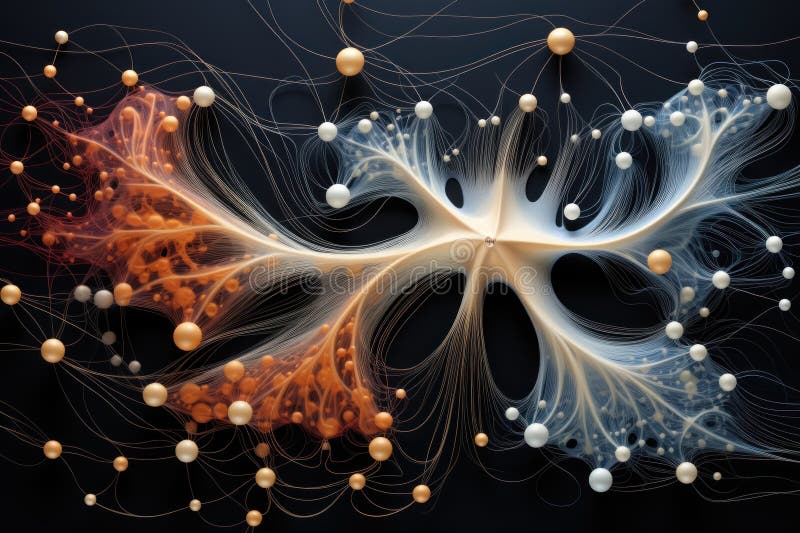 Abstract neural network maze pattern. Generative AI stock image