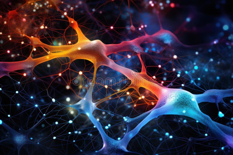 Abstract neural network maze pattern. Generative AI royalty free stock photo
