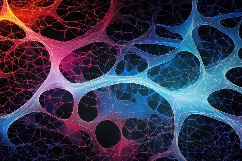 Abstract neural network maze pattern. Generative AI stock photography