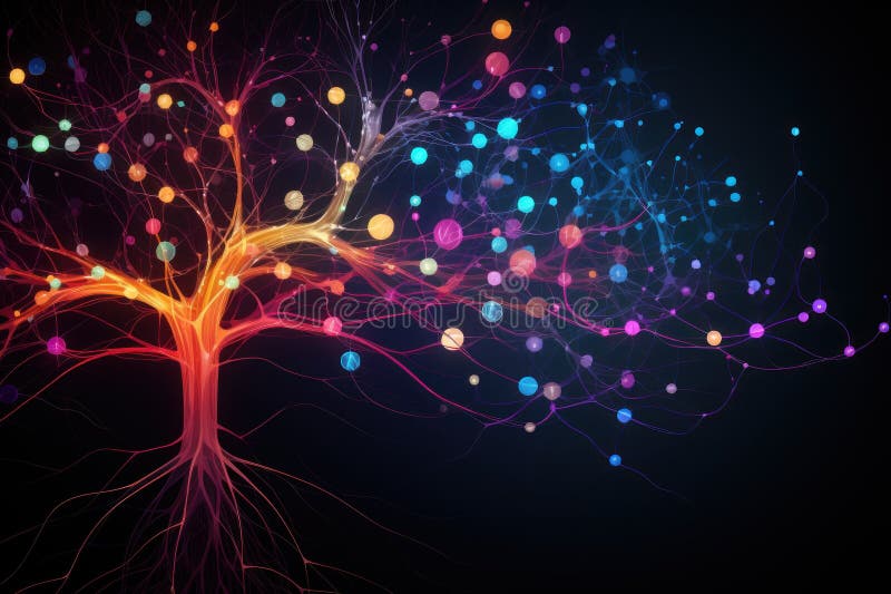Abstract neural network maze pattern. Generative AI stock images