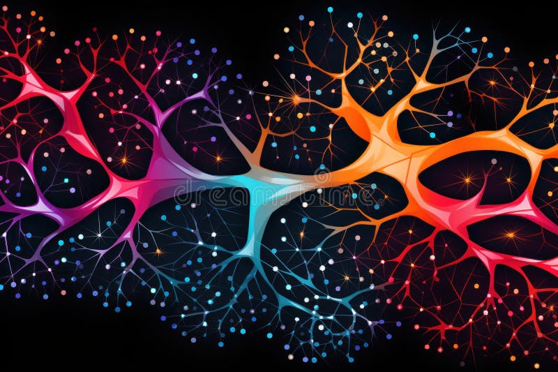Abstract neural network maze pattern. Generative AI stock photos