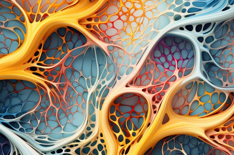 Abstract neural network maze pattern. Generative AI royalty free stock photography