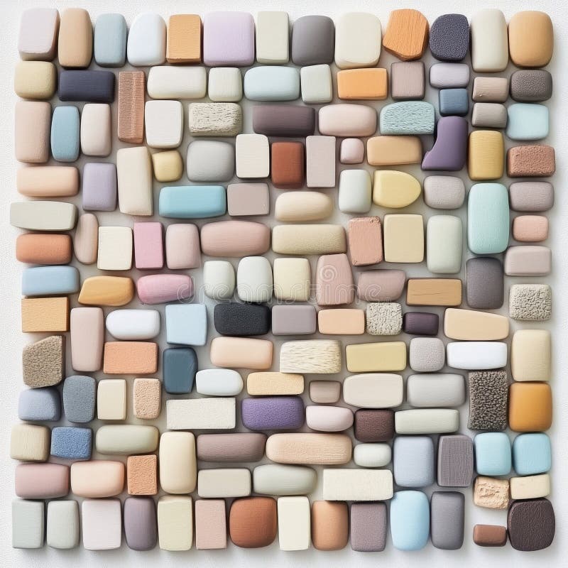 Abstract Neutral Tones Stone Pebble Mosaic Texture Background Art Gray Wall Tile Soft Beige Brown Brown stock illustrationer