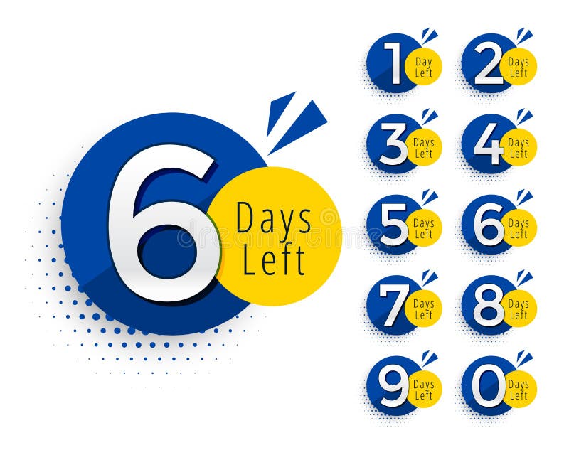 Abstract Number of Days Left Symbol Design Stock Vector - Illustration