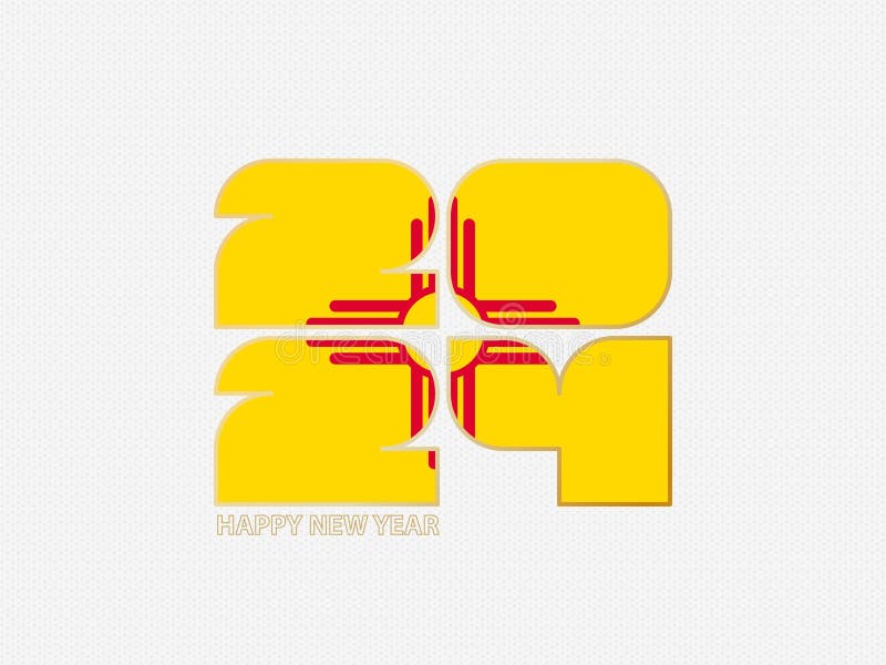 Abstract Numbers 2024 with Flag of New Mexico Stock Vector