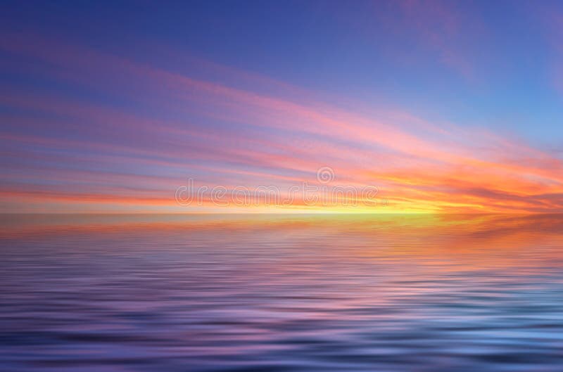 Abstract ocean and sunset back