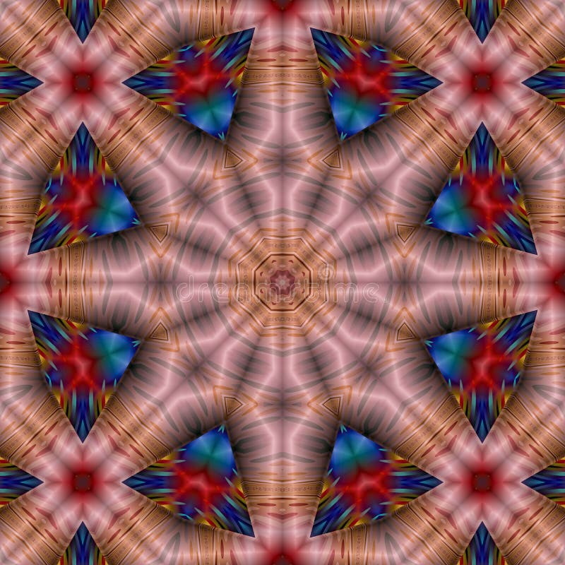 3d octagonal kaleidoscopic fractal graphic vector illustration