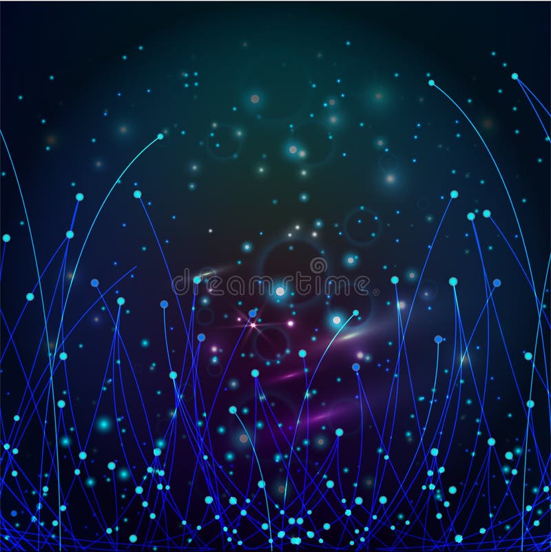 Abstract Optical Fibers. Abstract background with glowing particles and light lines. royalty free illustration Abstract Optical Fibers. Abstract background with glowing particles and light lines. royalty free illustration