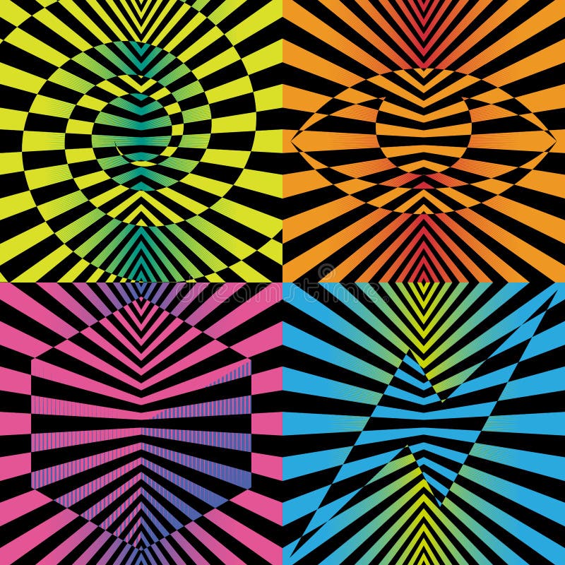 Abstract Optical Illusions. Stock Vector Illustration of concept