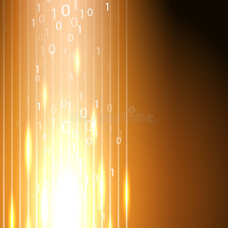 Orange background with stream of binary code stock illustration Orange background with stream of binary code stock illustration