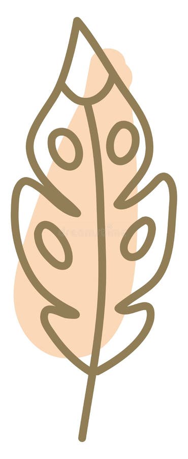 Abstract orange feather, icon vector illustration