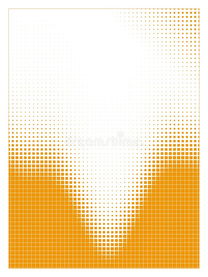 An abstract orange halftone pattern featuring a gradient of squares that decrease in size to create a smooth transition on a. Decrease scale vectors