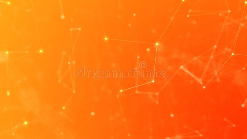 Abstract Orange Plexus Lines and Nodes High Tech Background Stock ...