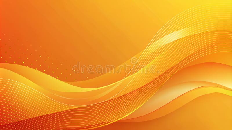 Abstract orange wave background with dynamic lines and subtle dots. Generative AI vector illustration