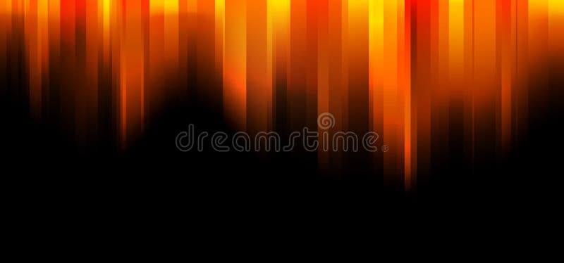 Abstract orange and yellow gradient stripes motion blur on black background texture