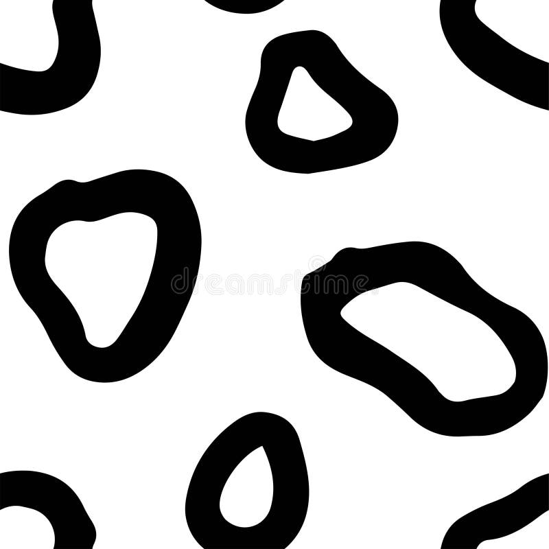 Abstract Organic Black Shapes Pattern stock illustration